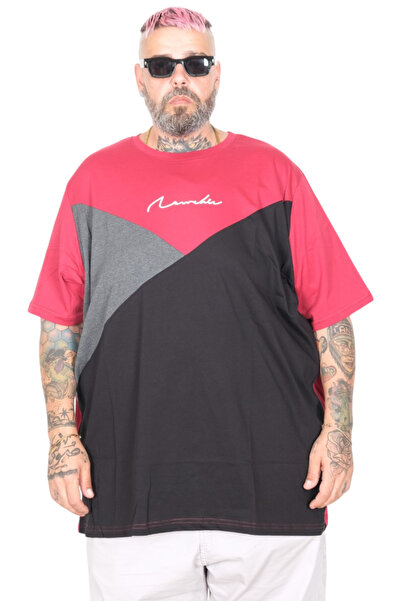 ModeXL Mode XL Large Size T-Shirt Bis New Bıe 26127 Bordo