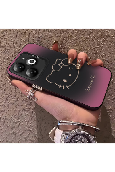 SLIMFELT Infinix Smart 8/8 Pro/8 Plus Uyumlu Sade Kedi Desenli Sert Kılıf, Dü...