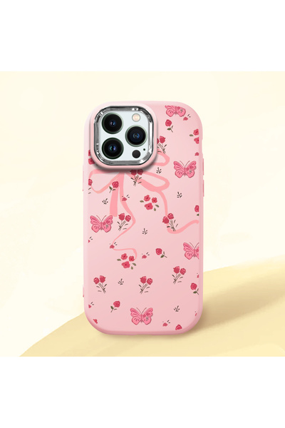 PATTERNOVA iPhone 14 Pro Max Uyumlu Kelebek çiçek baskılı kılıf, sanatsal naz...
