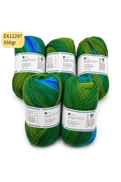 Oxford İplik İhraç Fazlası 5'li Paket 550 gr Akrilik Ebruli EX12297