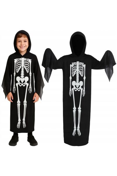 Korbi Costum de Halloween pentru copii: tunică cu schelet și moarte