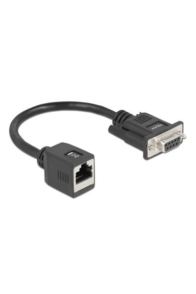 DELOCK αντάπτορας από serial DB9 RS-232 σε RJ45, μαύρος