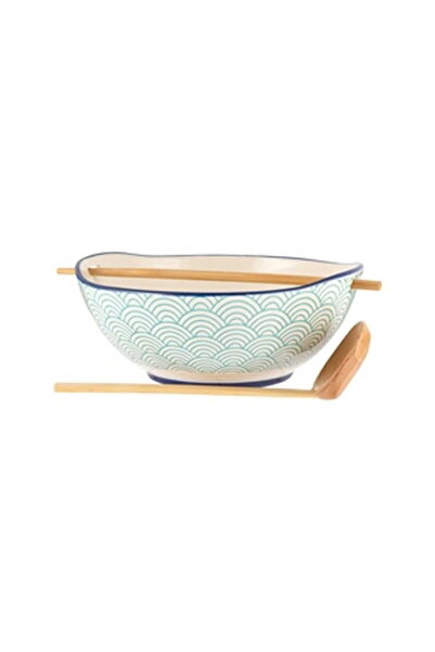 Typhoon Bol cu betisoare din lemn, Typhoon, Ceramica, 8.3x20cm, crem