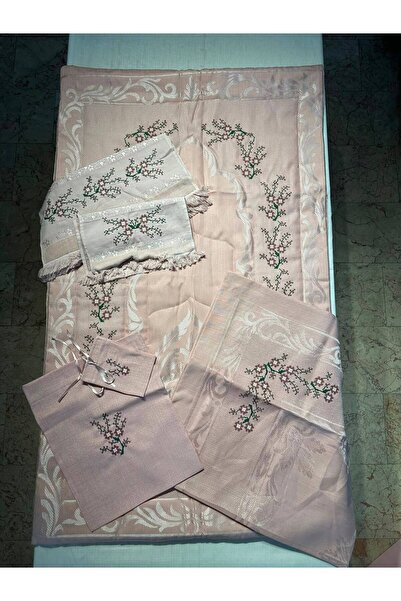 Vinezza Home Collection Çeyizlik 6 Parça Çiçek Nakışlı Etamin Seccade Takımı ...