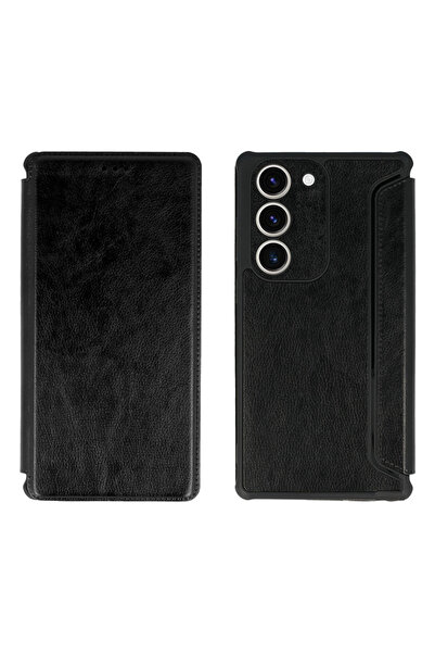 POWERTECH Δερμάτινη θήκη Razor MOB-1913 για Samsung Galaxy S23 Plus, μαύρη