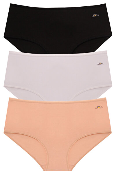 papatya lingerie High Waist Modal/Cotton Blend Basic Panties with Logo 3-Pack...