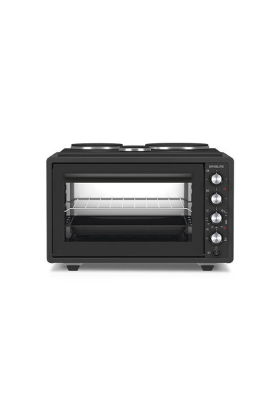 DAVOLINE URBAN CHEF 3703 BL Ηλεκτρικό Φουρνάκι 37lt με 3 Εστίες 2800W Μαύρο