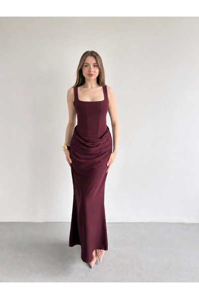bbeox.com Premium Drape Detay Maxi Elbise