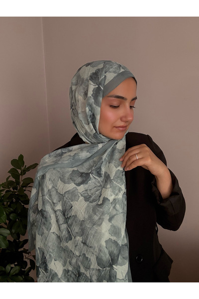NORYA Rüya Desen Bambu Kraş Şal MintYeşili