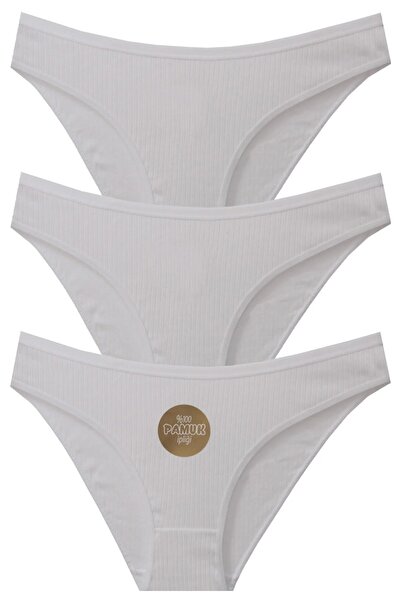 papatya lingerie سراويل داخلية قطنية أساسية من القطن المضلع، 3 قطع، مقاس 38-4...