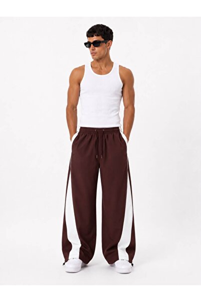 RE7EDİ Baggy Parachute Fabric Stopper Cuff Sweatpants Brown