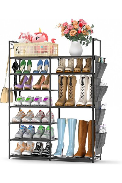 Arabest 7-Tier Shoe Rack, Metal Shoe Organizer with 24-30 Pair Capacity for E...