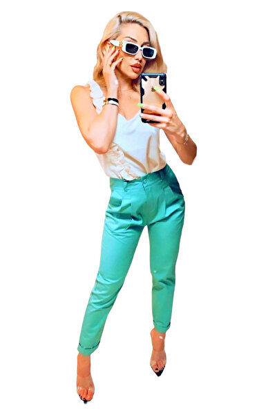 Woman's Fashion Γυναικείο υφασμάτινο παντελόνι πράσινο