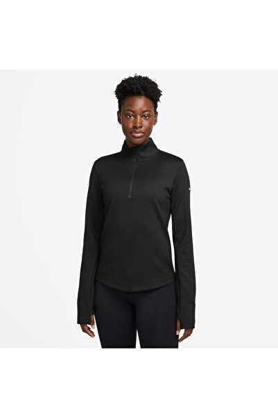 Nike One Women's Black Sports Sweatshirt Thermal Half-Zip Top |   Hv3688-010