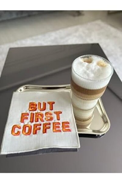 Yıldızan Ysf Shop Linda Mia but First Coffee Patterned Cocktail Napkin 188675