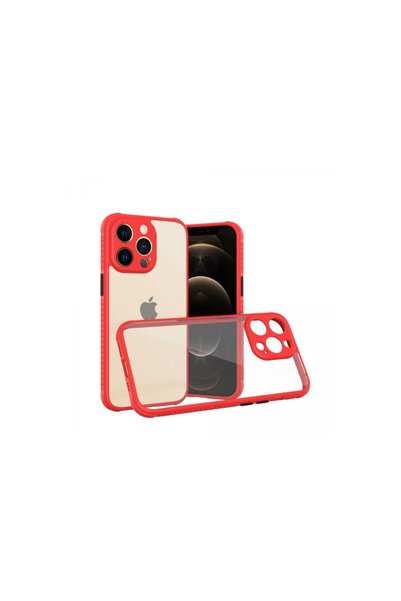 Ethab Ticaret GLB-STL41414 iPhone 13 Pro Case, Miami Transparent Silicone - Red