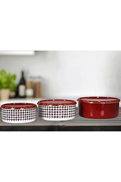 Yıldızan مجموعة تخزين ثلاثية من المينا الحمراء من msa shop Forte 931845