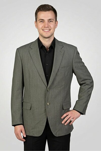 CANALI Men Regular Fit Chambray Casual Blazer, Light Olive