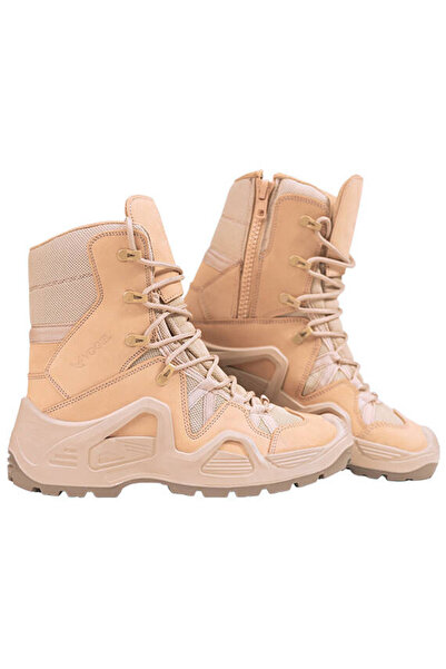 Vogel M1491 Nubuck Beıge - Fermuarlı Deri Bot