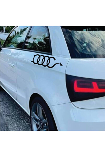 Amo-Stickers Sticker Auto Audi Devil 25cm Rosu