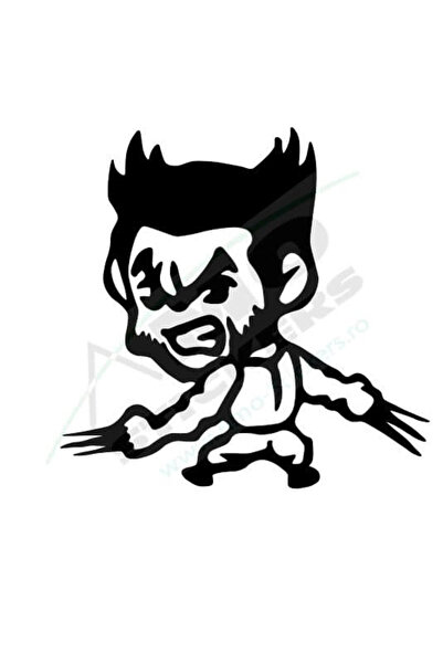 Amo-Stickers Sticker Auto Kid Wolverine 25cm Negru