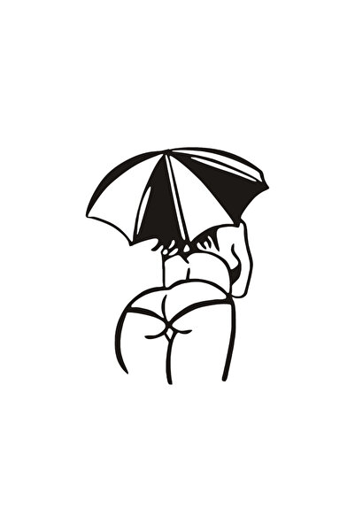 Amo-Stickers Sticker Auto Sexy with umbrella 25cm Rosu