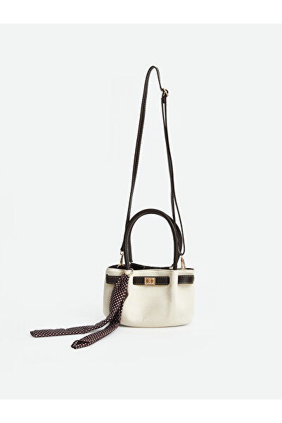 LC Waikiki Nevavm Canvas Women's Shoulder Bag with Scarf Detail