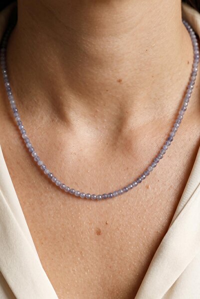 Taş Sandığı Tanzanite Stone Faceted Cut Pendant – 3 mm – Stainless Steel