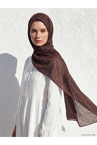 LC Waikiki Brown Patterned Women's Shawl