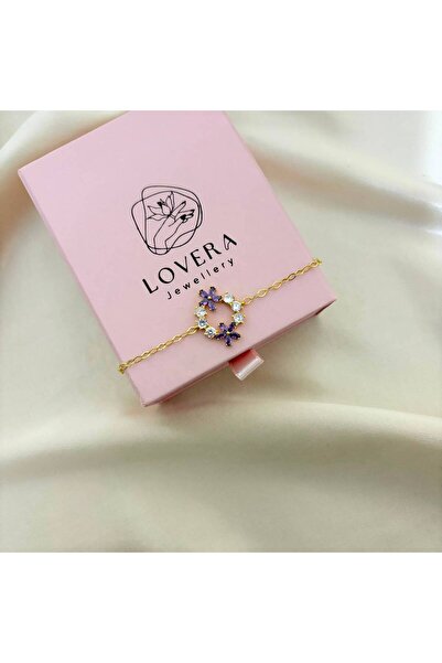Lovera Jewellery 925 Ayar Gümüş Sertifikalı 14K Gold Renk Unutma Beni Çiçeği ...