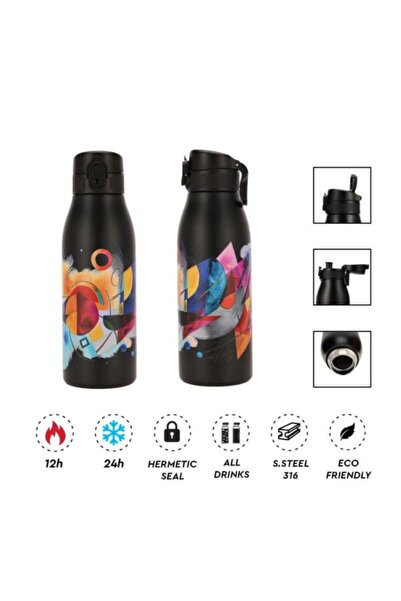 AlpinTec Παγούρι Θερμός Fellow Print 600ml Μαύρο