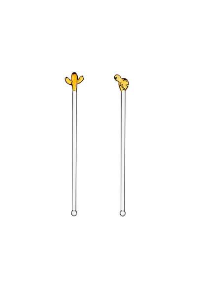 Ichendorf Set 2 amestecatoare cocktail, Cactus Amber/Green, Desert Plants - d...