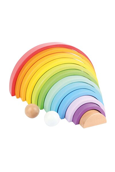 Small Foot Set de blocuri de construcție Rainbow XL – Set din lemn cu 12 arce...