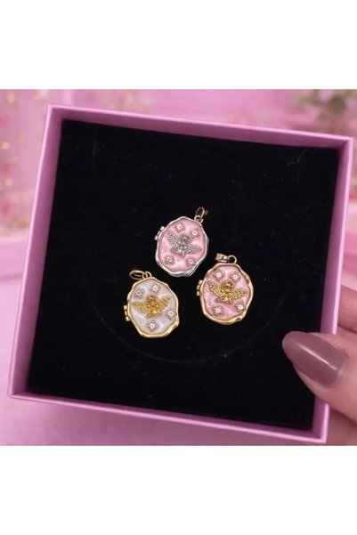 Heda Jewelry قلادة ميدالية فضية على شكل ملاك - قلادة تذكارية مع غطاء