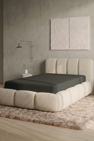 TEOHOMELİNENS Single Jersey Fitted Sheet Premium Quality, 90-100X200 Cm, Dark...