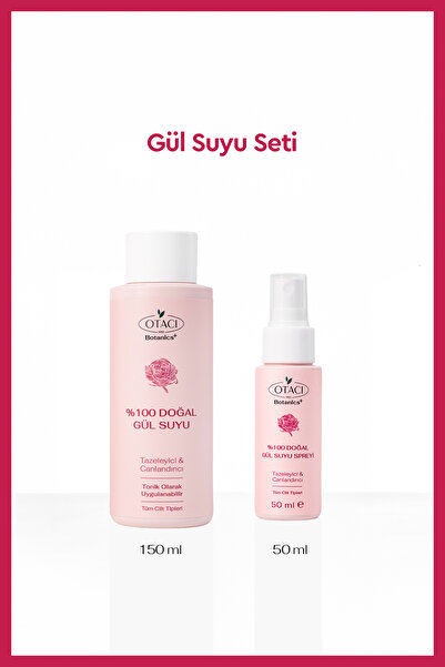 Otacı Botanics+ %100 Doğal Gül Suyu ve Spreyi 2'li Set