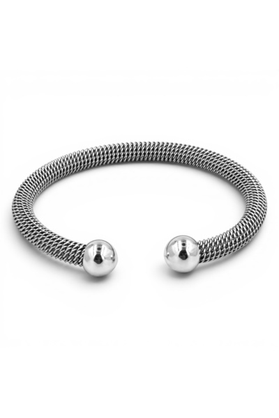 riverio Nova – Ατσάλινο Ασημί Cuff Βραχιόλι
