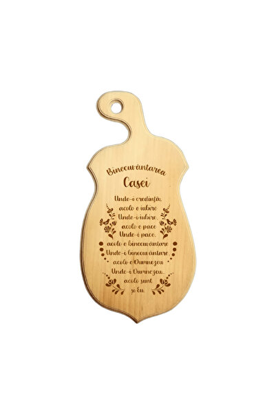 LimArt Plachetă decorativă din lemn , formă tocător "Para", mesaj spiritual B...