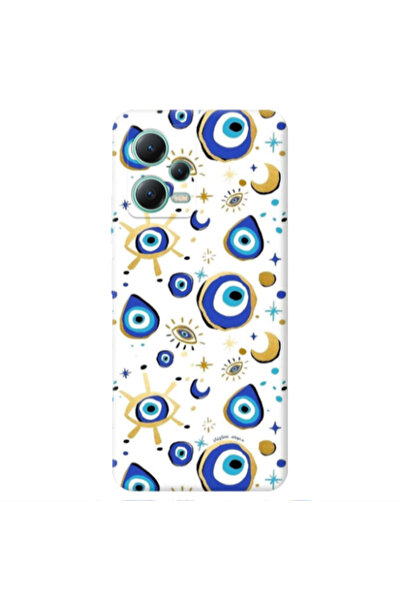 Other Xiaomi Redmi Note 12 Pro 5G Gold evil eye beads Transparent Silicone TP...