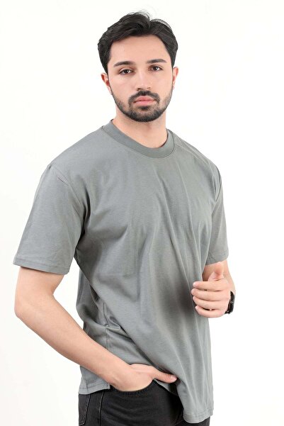 JB John Borners تي شيرت رجالي بياقة دائرية 100% قطن أساسي باللون الكاكي الفات...