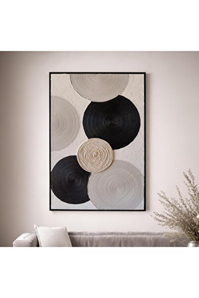 Afkar modern لوحة جدارية جبس بارزة تصميم دوائر هندسية حلزونية (Spiral) بلمسة ...