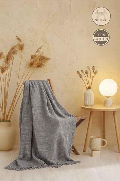 Tabu Home Muselină Antracit Piqué – 4 Straturi