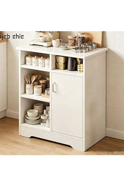 JCB CHIC 80×40×90CM Coffee Bar Cabinet, White Kitchen Storage Cabinet, Freest...