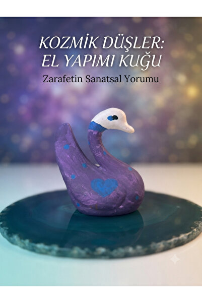 El Boyaması Dekoratif Kuğu Biblo - Özel Tasarım Hediye