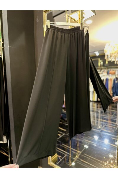 Lamazi Veil 4015 بنطلون ماس كريب أسود