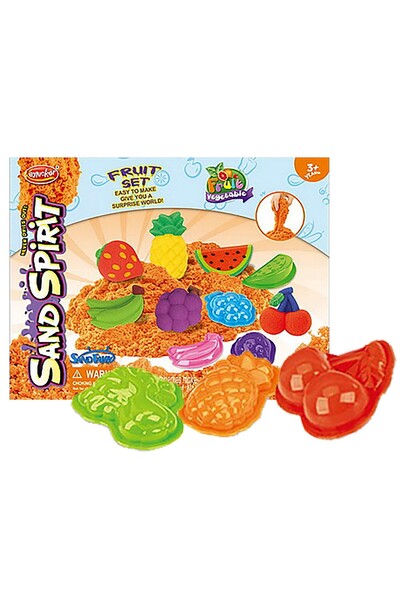ToyMarkt Έξυπνη Άμμος με Καλούπια Φρούτων 19x15εκ. 300γρ καθαρό 913704