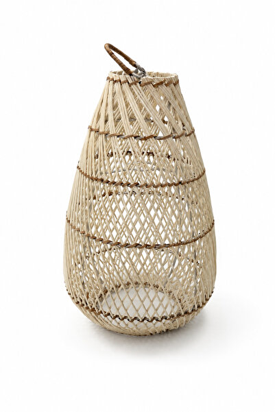 NATUREL DEKOR Natural Rattan Floor Lamp and Lantern 30X49 cm - Bohemian, Scan...
