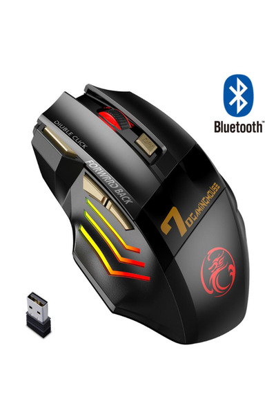 iMice Mouse gaming wireless GW-X7, conectivitate duală Bluetooth și 2.4 GHz, ...