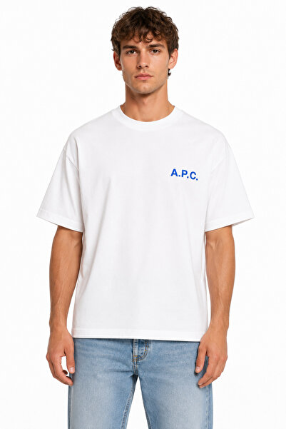 Compostela Unisex Women's Men's A.P.C Written Logo Front Printed Oversized Th...