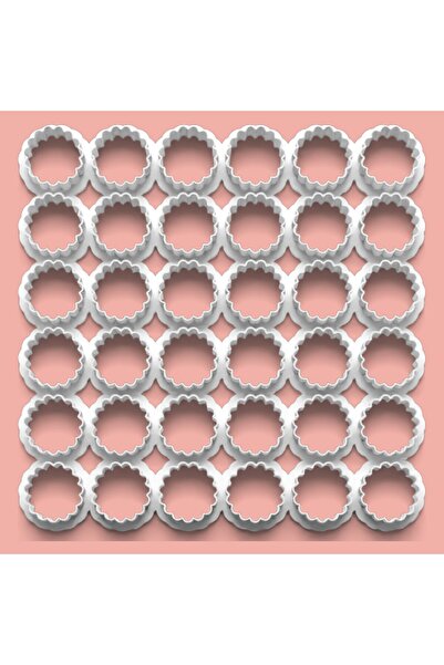 AKTASTORE Multi Dough Cutter Serrated Round Model Cookie and Sugar Dough Mult...